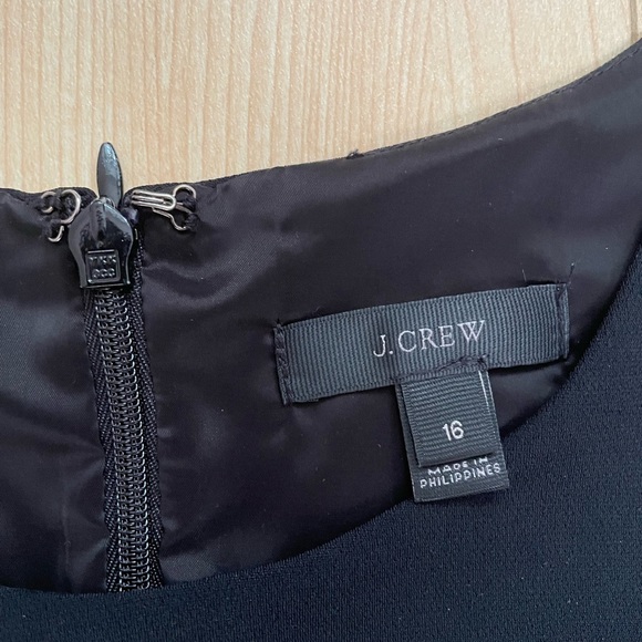 J. Crew Black Sheath Dress with Draping Details Size 16 - Picture 4 of 8